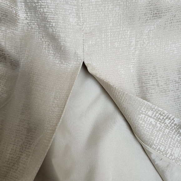 Adrianna Papell Size 10 Vintage Silk Skirt Suit Set Champagne Formal Midi READ - Picture 10 of 11